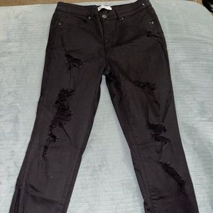 Ripped High Rise Black Jeans Size 9/10